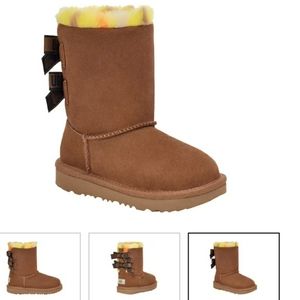 NIB 🎊UGG BAILEY BOW PLAID PUNK ROCK (TODDLER SZ 10)  CHESTNUT
